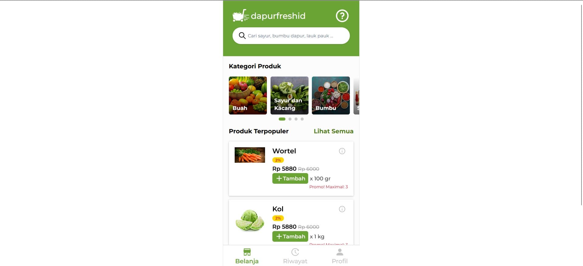 DapurFresh Website thumbnail